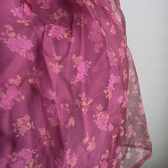 Altar'd State Floral Dress in Burgundy - Picture 3 of 9